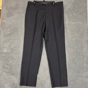 Calvin Klein Dress Pants Mens 40L Dark Gray Excellent Wool Blend Flat Front